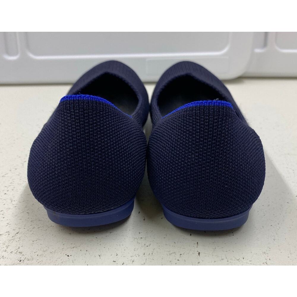 Women Rothy's navy knit rounded toe slip-on casual ballet flats shoes, 6 - Picture 5 of 7